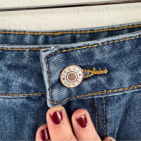 Floral Patchwork Raw Hem Denim Shorts Medium Boho Festival Edgy High Waist - Picture 6 of 12